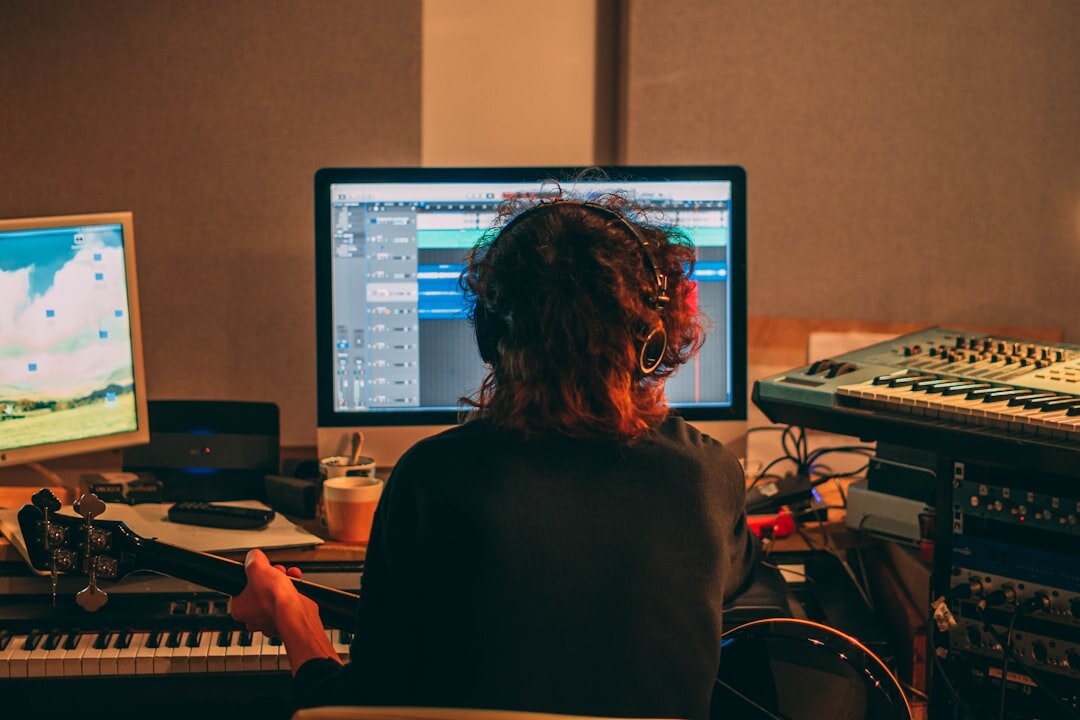 female singer in recording studio